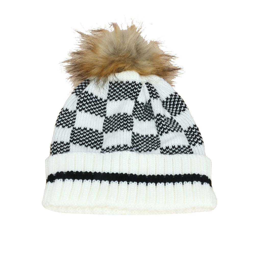 Wholesale Autumn and Winter Wool Ball Warm Knitted Beanie