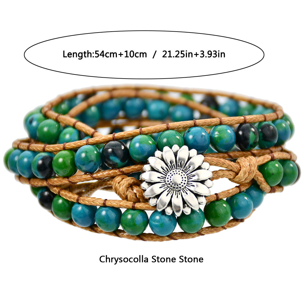 Wholesale Tem Explosive Natural Stone Hand-woven Bracelet