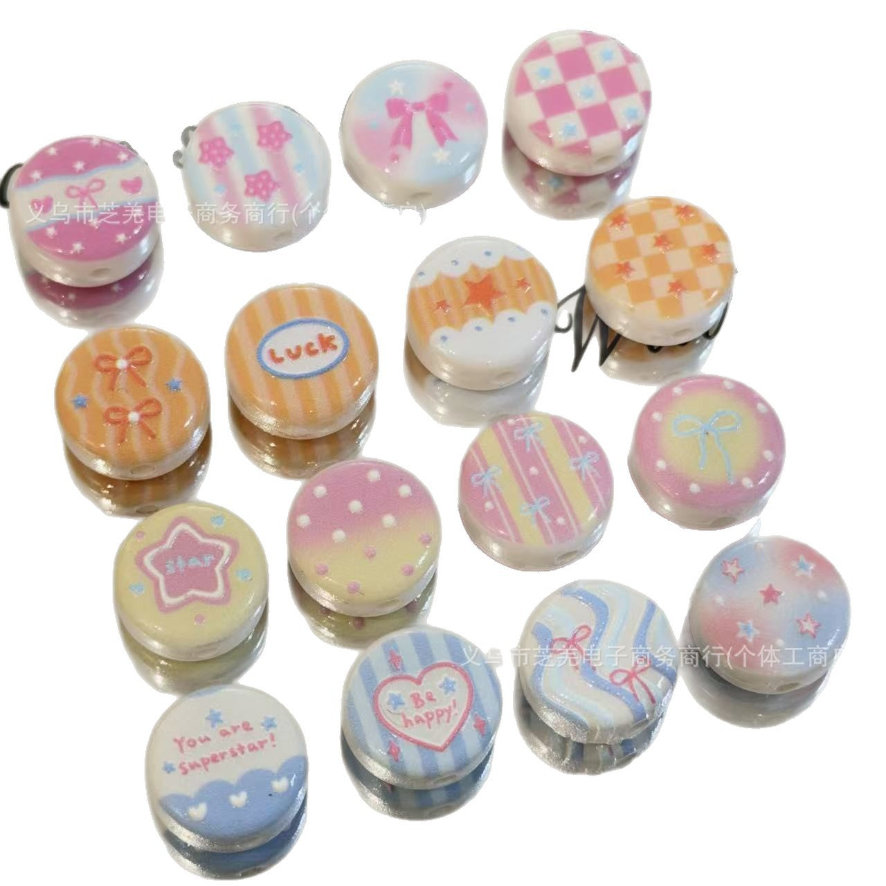 Wholesale 10pcs candy colored embossed milk shaped acrylic beads