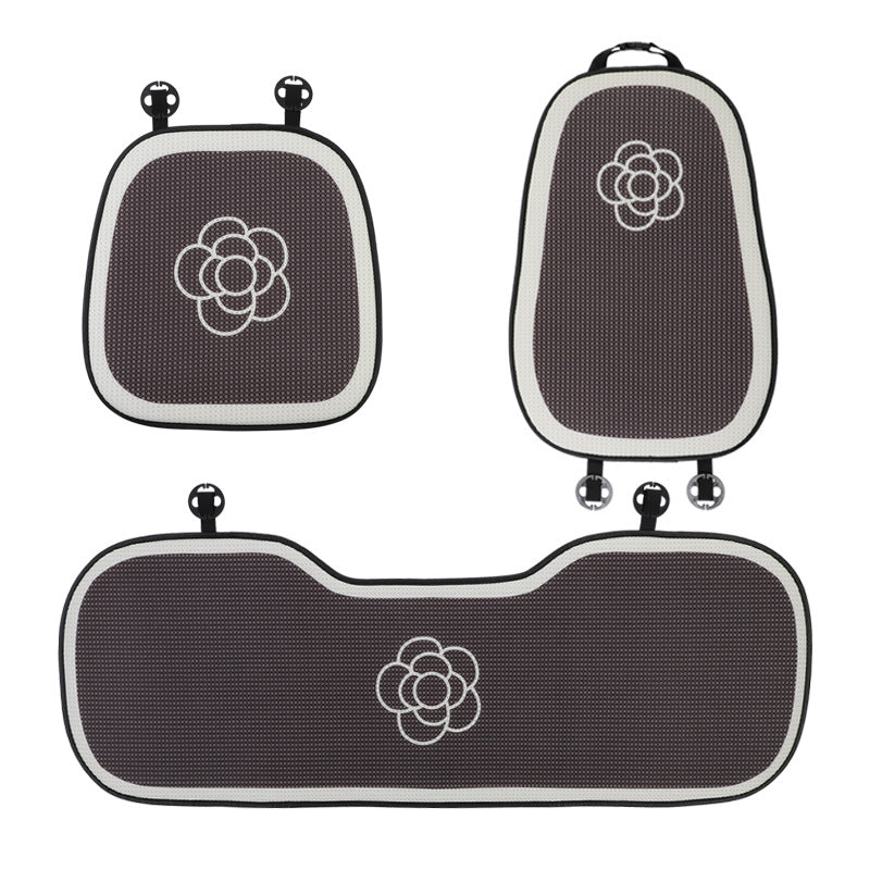 Wholesale Ice Silk Camellia Flower Car Breathable Single Seat Cushion