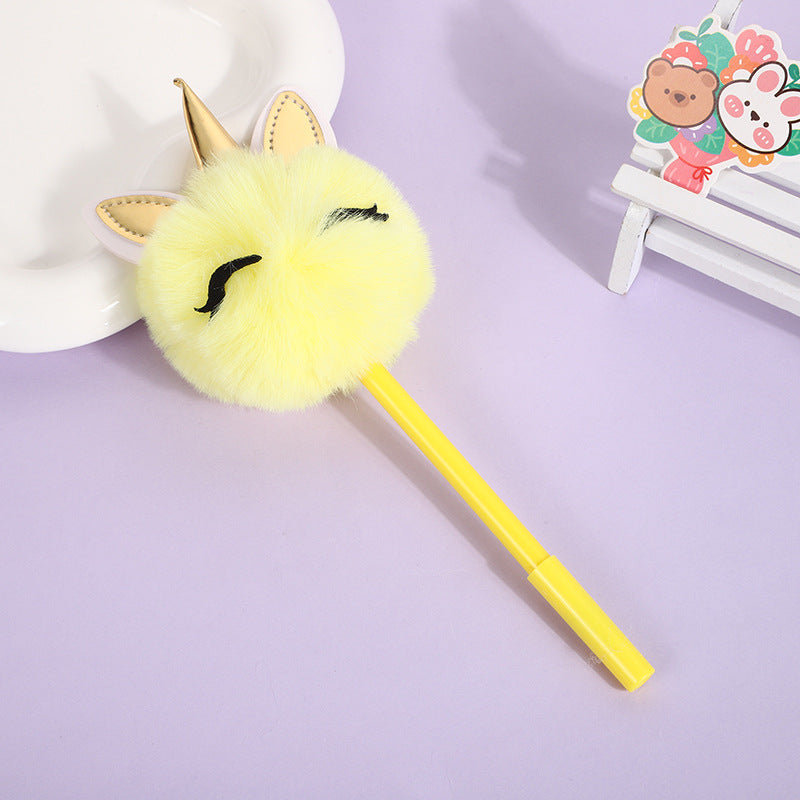 Wholesale Unicorn Smile Hair Ball Ballpoint Pen