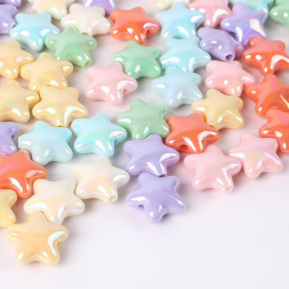 Wholesale 10pcs Cute Star Five-Pointed Star DIY Acrylic Beads Colorful Versatile Accessories