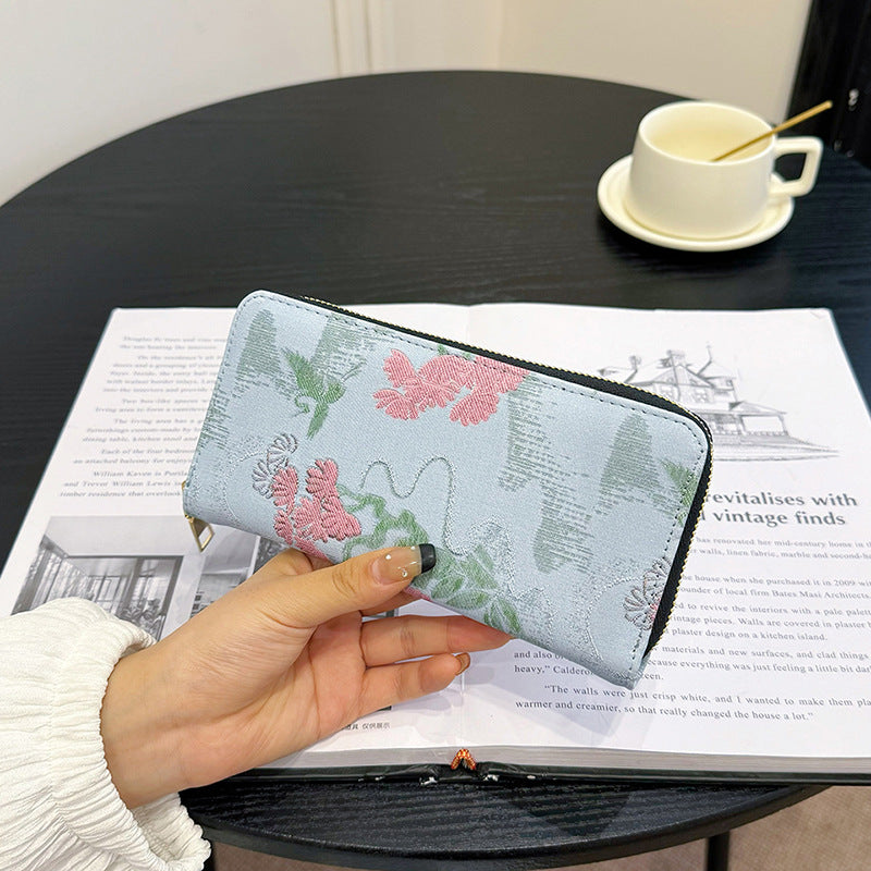 Wholesale Long Large Capacity Hand-held Embossed Wallet