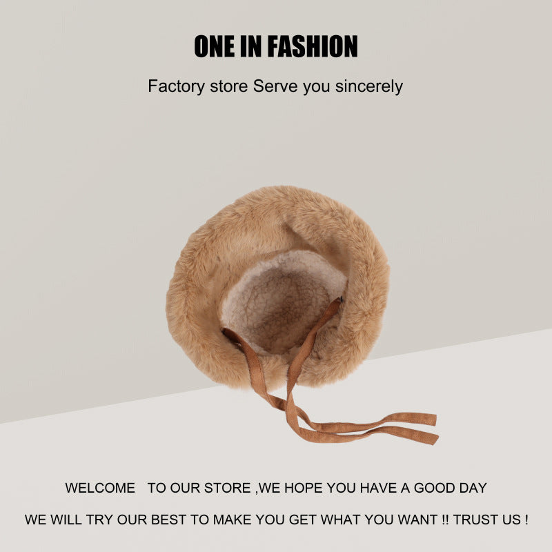 Wholesale Winter Velvet Thickened Warm Plush Fisherman Hat
