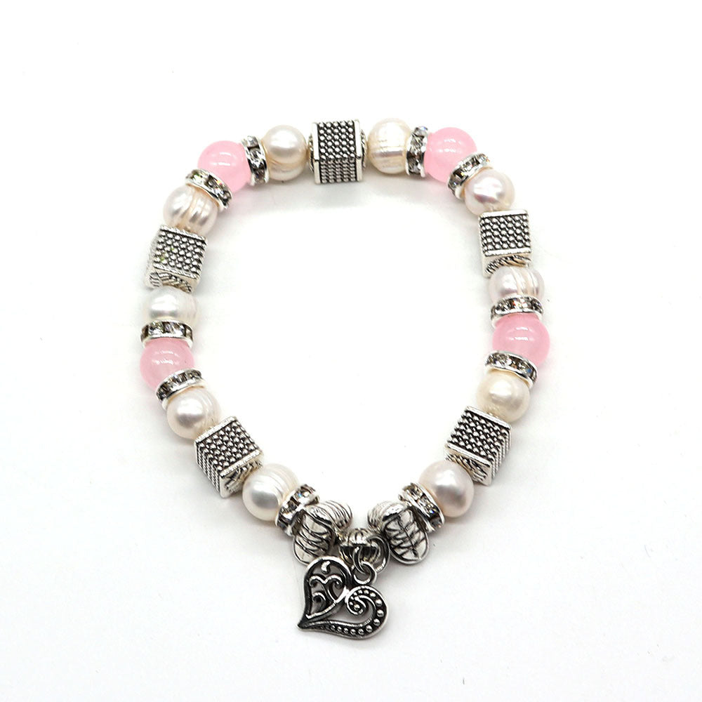 Wholesale Natural Pearl Zinc Alloy Beads Bracelet