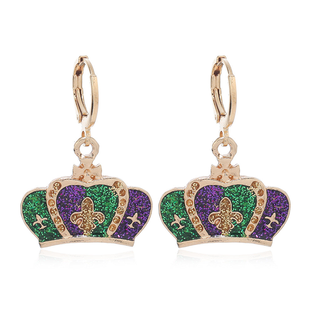 Wholesale Carnival Flash Iris Flower Mask  Crown Trendy Fashion All-match Earrings