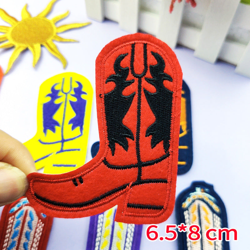 Wholesale Cartoon Shoes Sun Embroidery Children's Clothing Patch FS