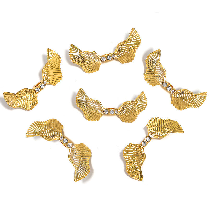 Wholesale 10pcs/pack Diamond-encrusted five-pointed star angel wing beaded  Crystal Beads