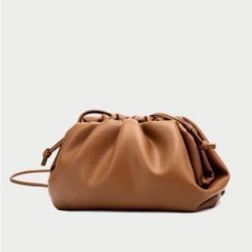 Wholesale Cloud Gold Soft Leather Pleated Dumpling Clutch Bag