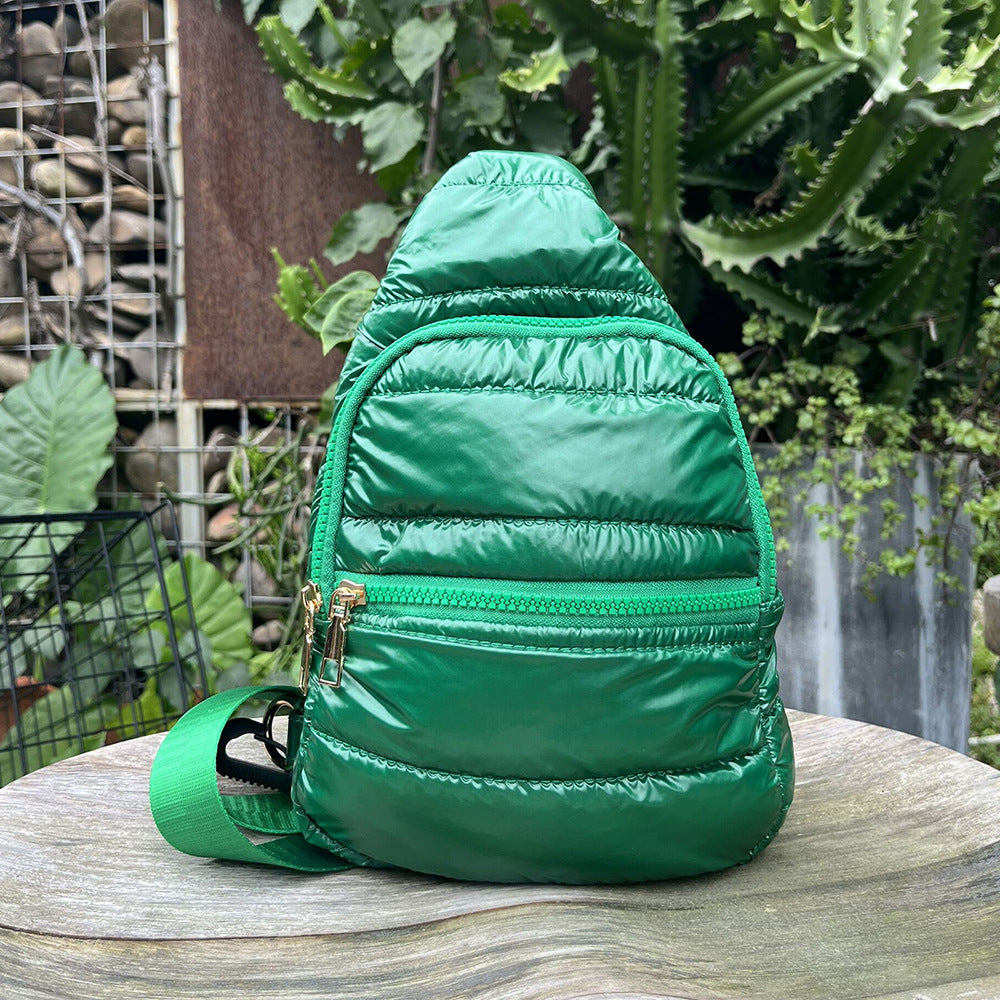 Wholesale Down Cotton Clothing Crossbody Bag Travel Light and Thin Waist Bag