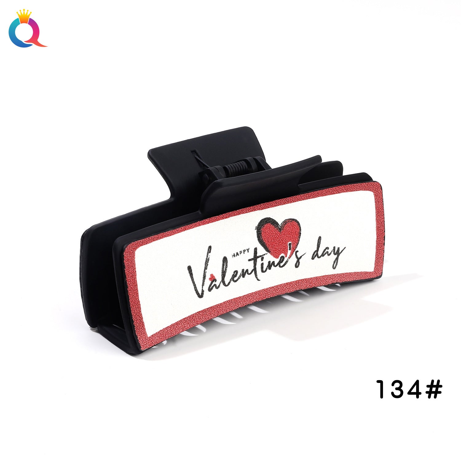 Wholesale Valentine's Day Pink Leather Hair Clips