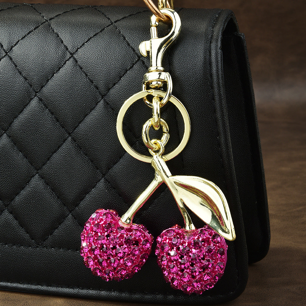 Wholesale Full Diamond Cherry Cute Creative Keychain