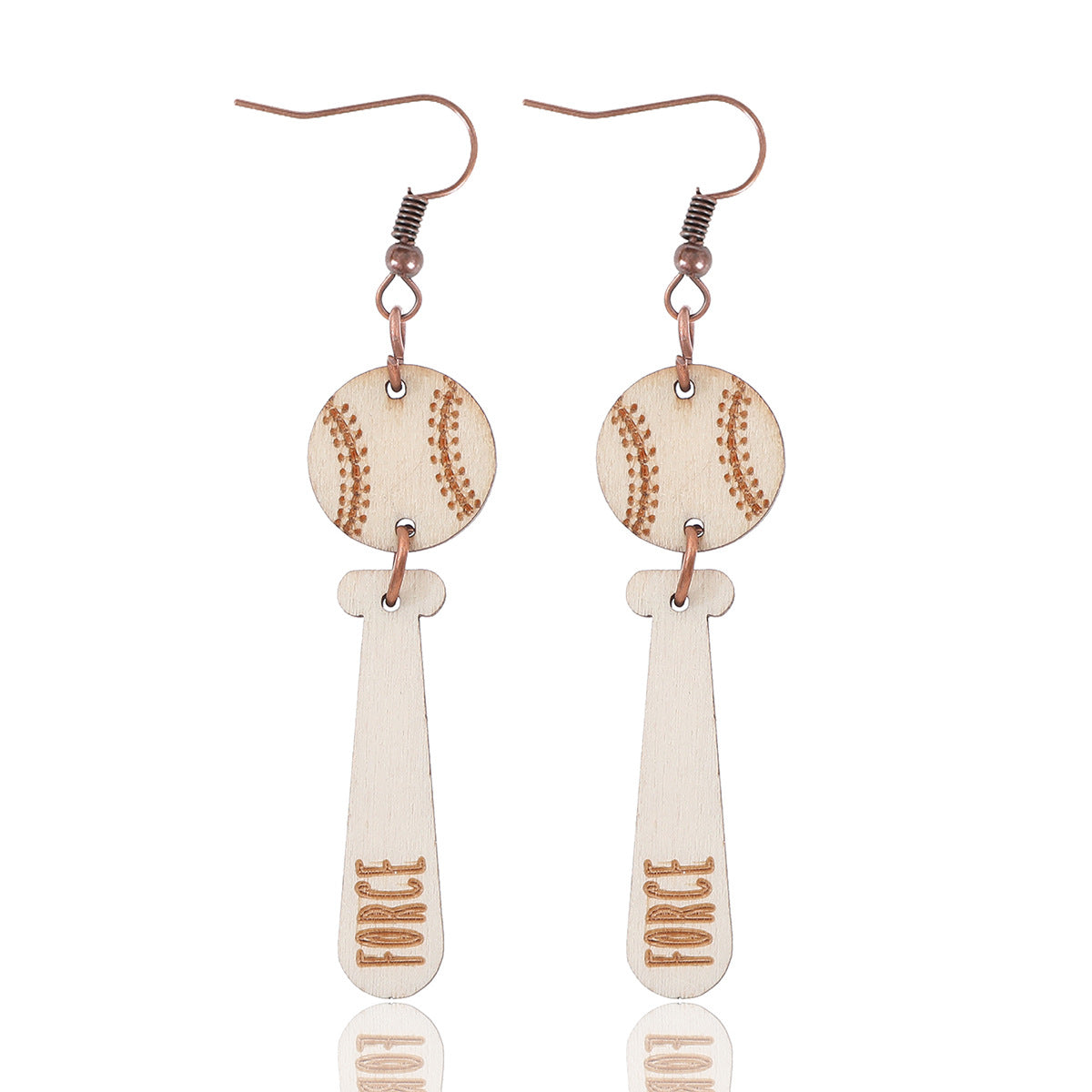 Wholesale Vintage Western Wood Print Leopard Leaf Pattern Earrings