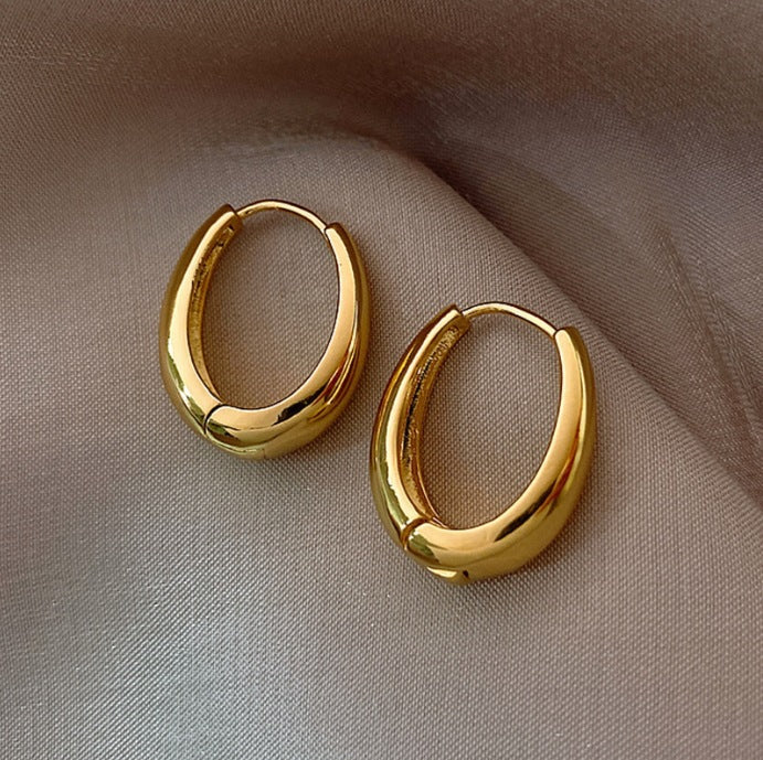 Wholesale Water droplet shaped geometric irregular circle star metal earrings