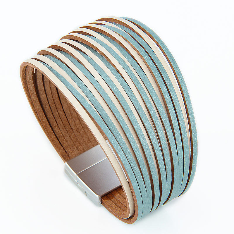 Wholesale Bohemian style multi-chain magnetic clasp bracelet