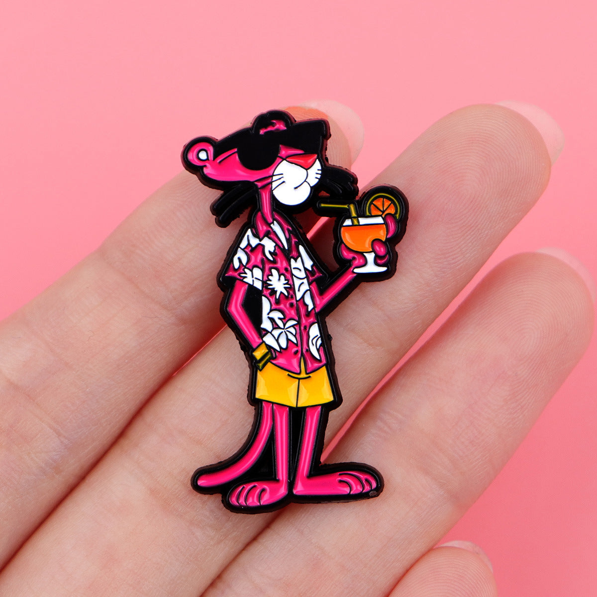 Wholesale Pink cartoon brooch metal badge accessories