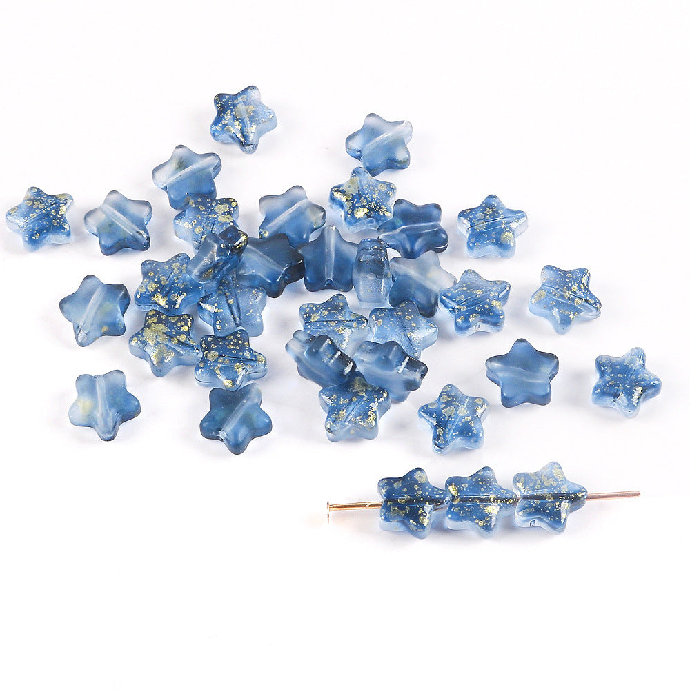 Wholesale 20pcs Color-Plated Five-Pointed Star Glass Handmade DIY Acrylic Beads