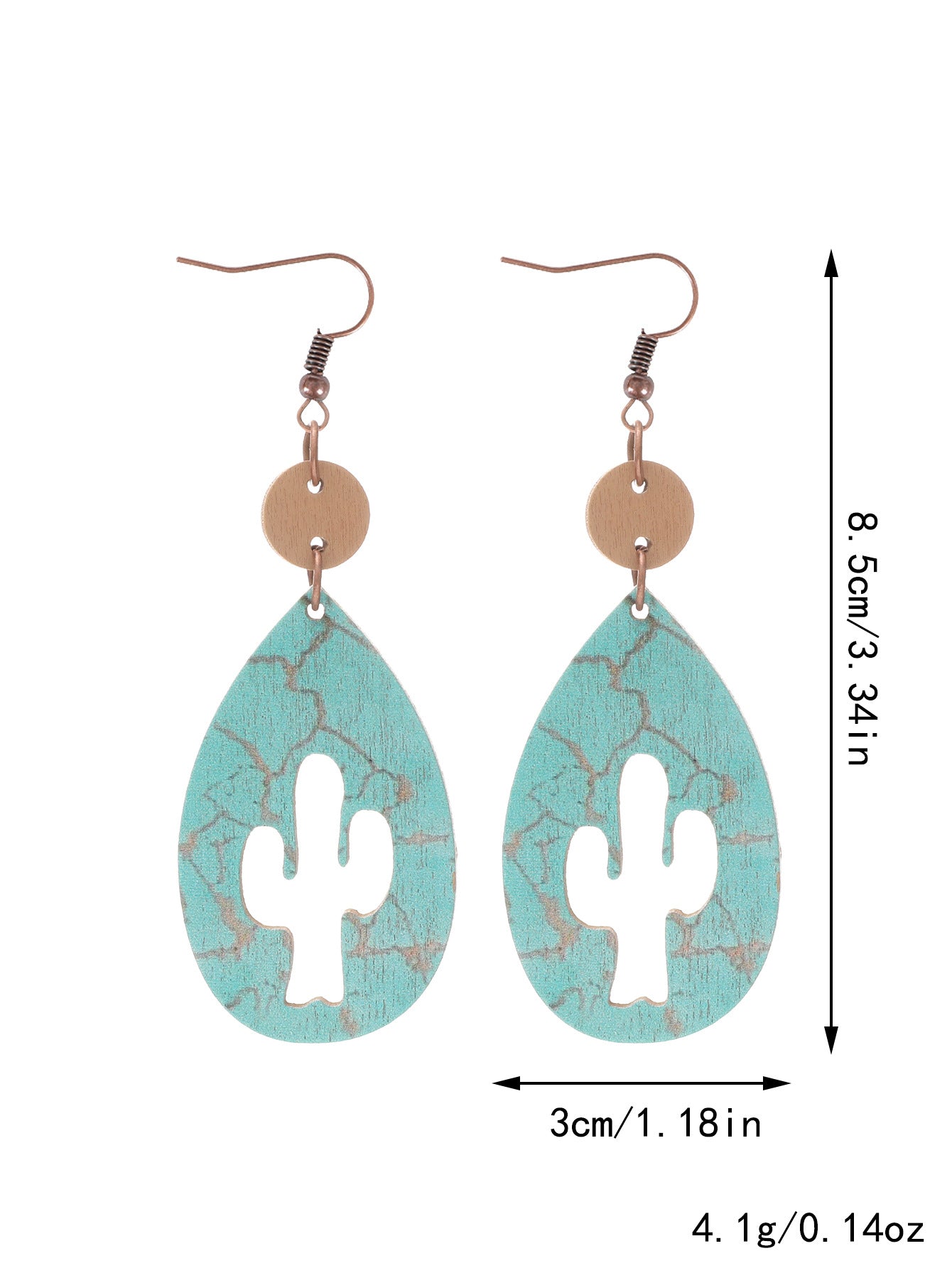 Wholesale Cross  Western Style  Cow Head Flower Pattern Wooden Earrings