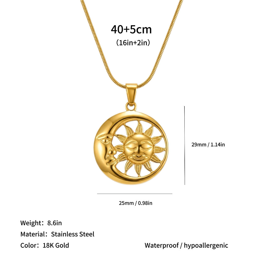 Wholesale Sun Starfish and Other Pendants Titanium Steel Necklace
