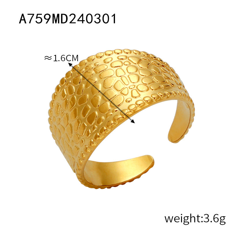 Wholesale Open Titanium Steel Gold Plated Geometric Versatile Ring