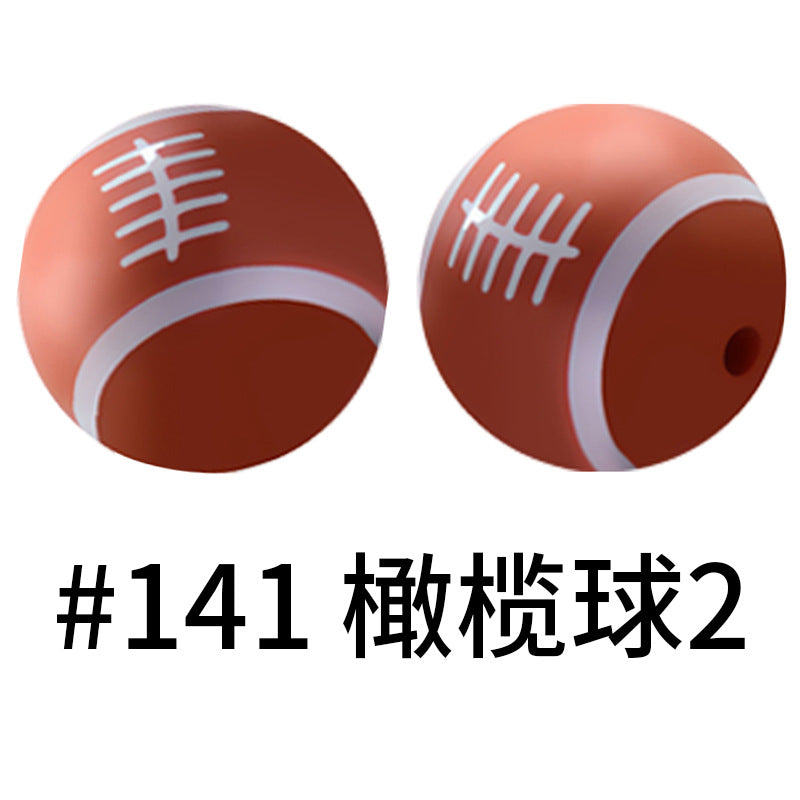 Wholesale 50pcs 16mm Print Silicone Beads Colorful Silicone Water Transfer Beads