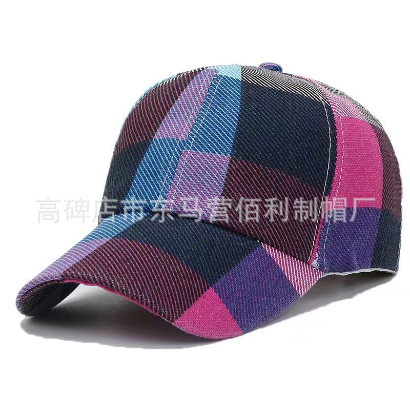 Wholesale Plaid Outdoor Sun Protection Casual Baseball Cap Spring