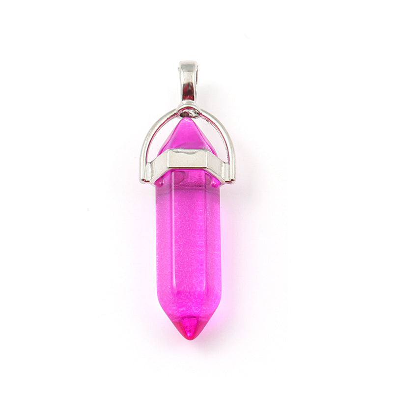 Wholesale Crystal Hexagonal Bullet Hexahedron Necklace Accessories