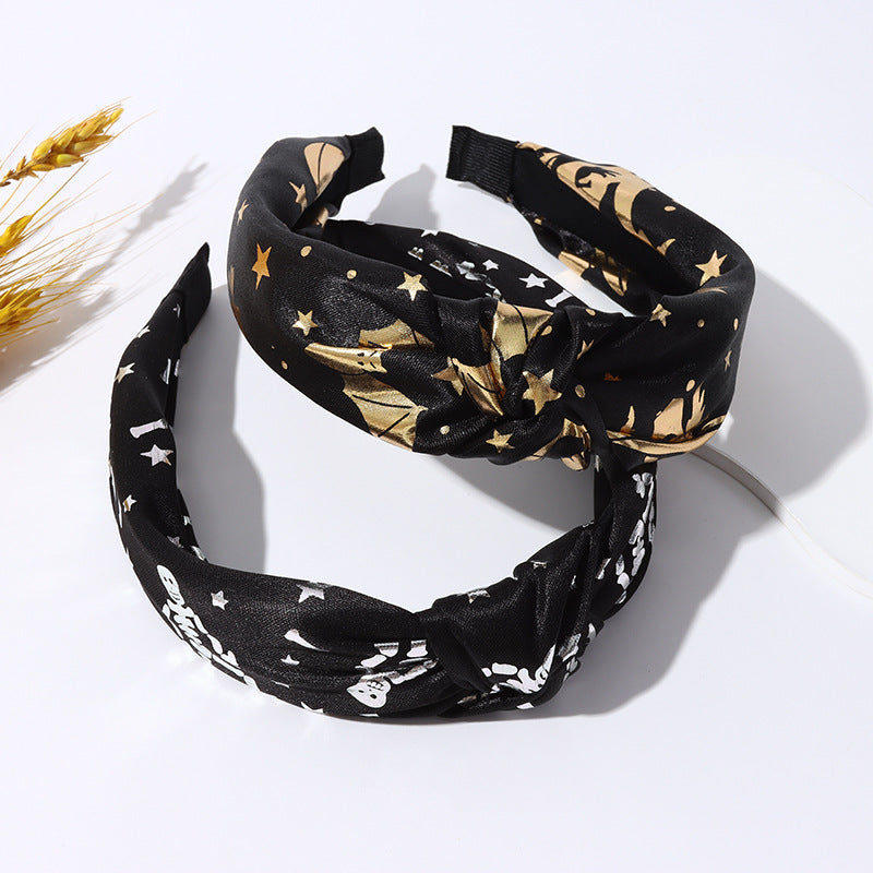 Wholesale Skull Halloween High Skull Knot Fabric Polyester Headband