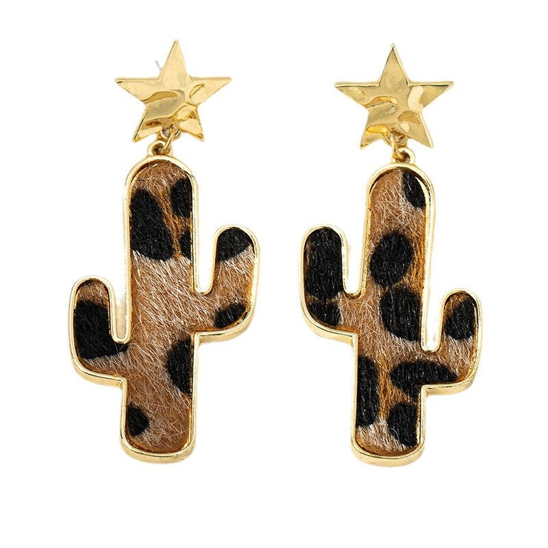 Wholesale Cactus Leopard All-match ins Spice Girls Cold Wind Exaggerated Atmosphere Party