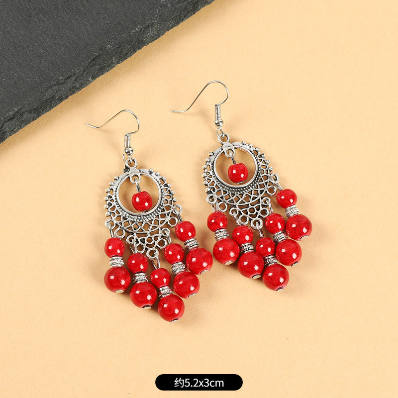 Wholesale Vintage Tassel Alloy Earrings