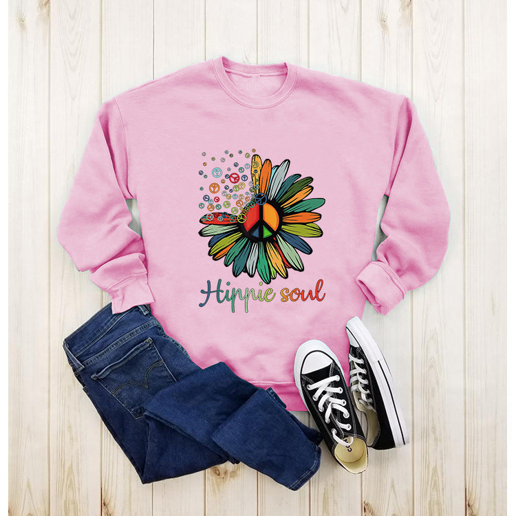 Wholesale Printed Round Neck Pullover Cotton Hoodies