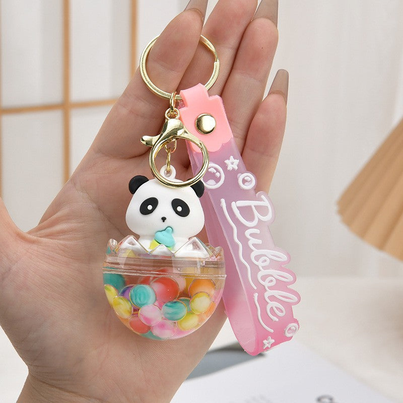 Wholesale Acrylic flowing sand bottle bag keychain