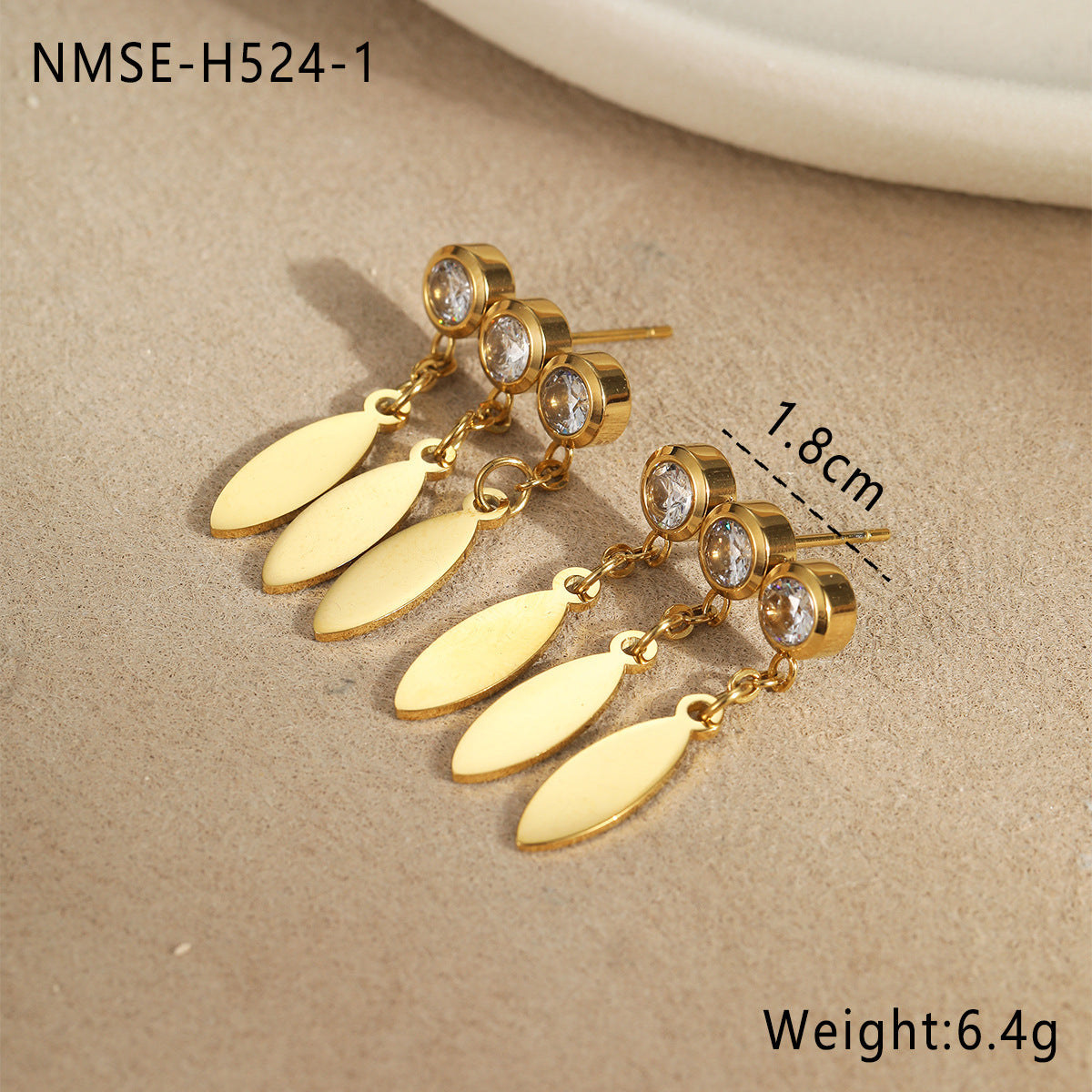 Wholesale Droplet shaped heart-shaped geometric shape Stainless Steel Earrings