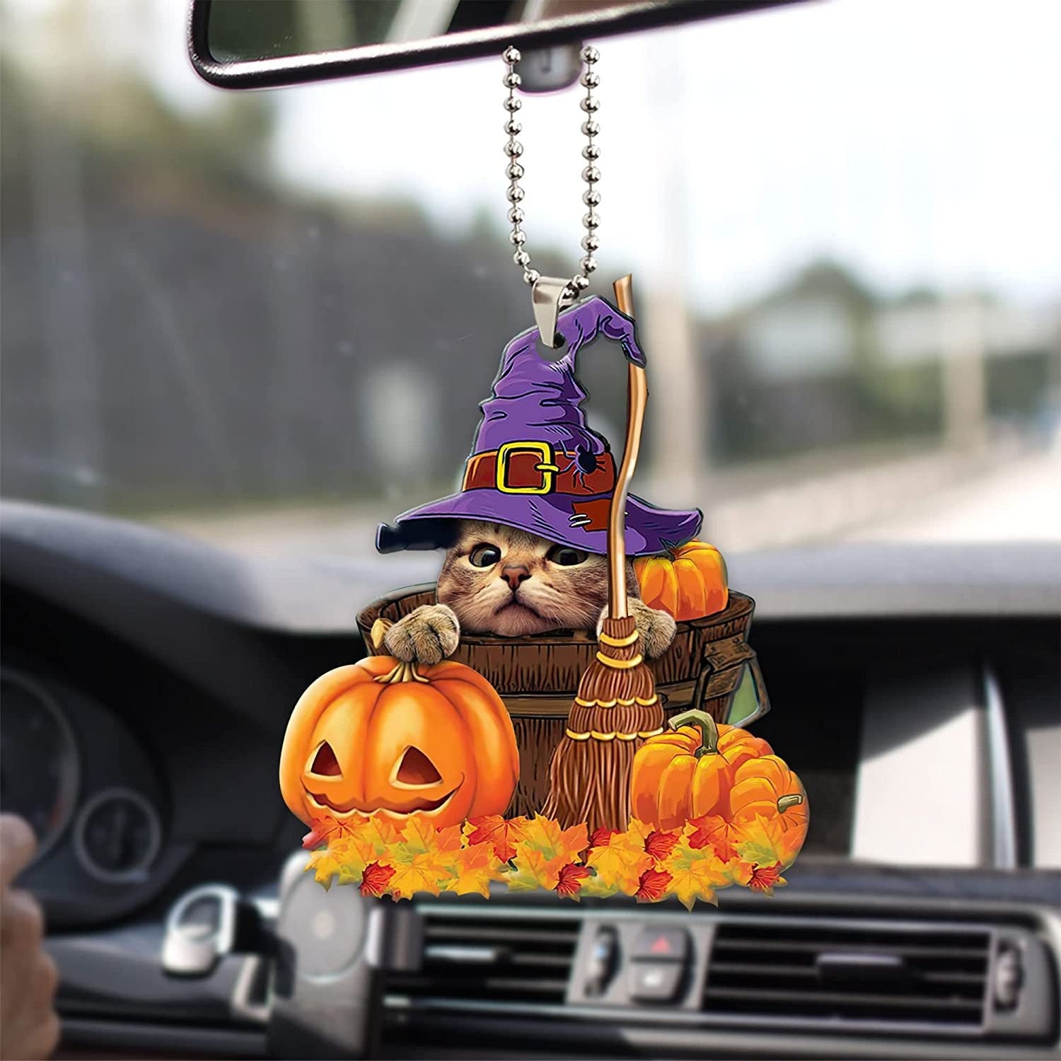 Wholesale Halloween Theme Pumpkin Cat Dog Car Acrylic Ornaments