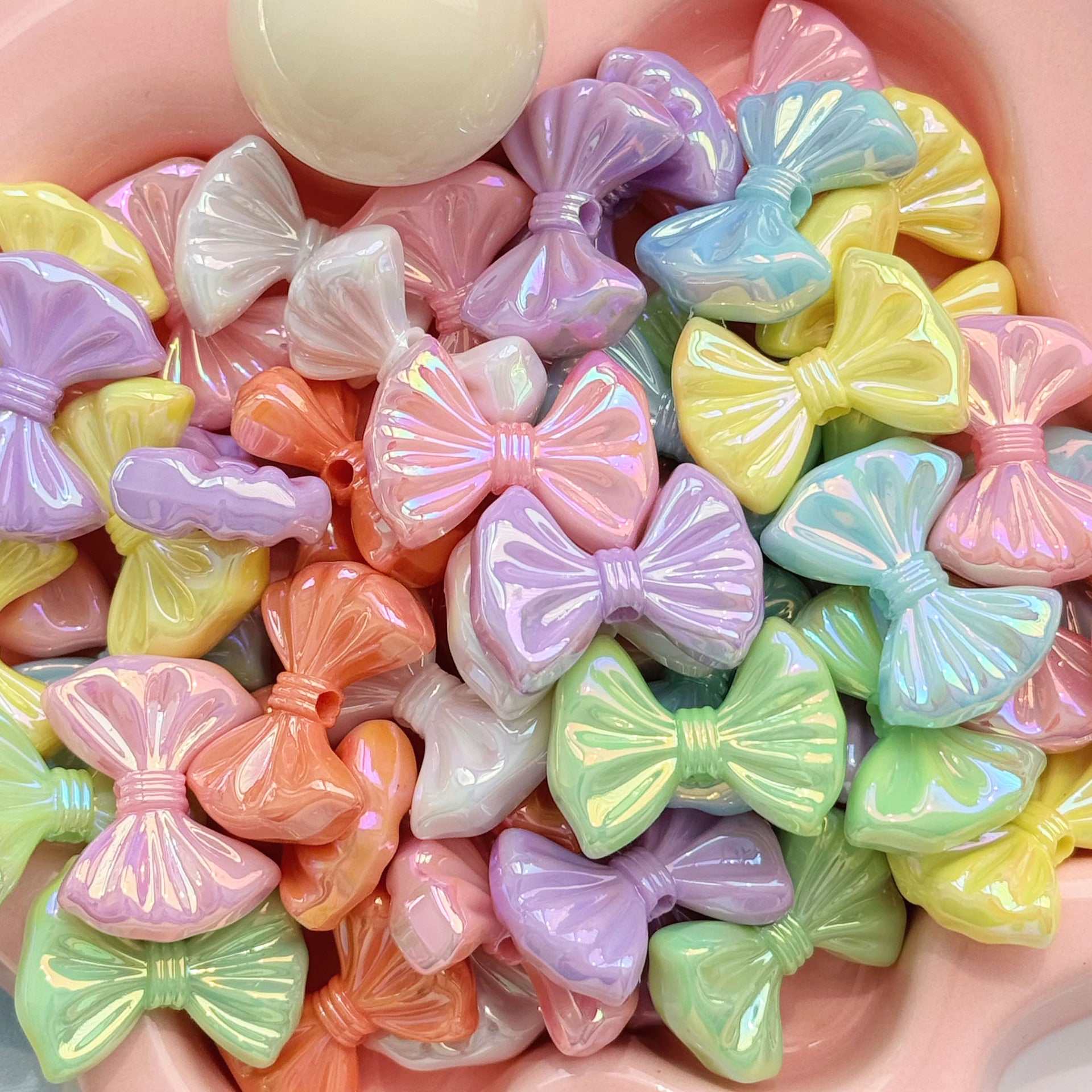 Wholesale 10pcs  Colored bow tie Acrylic Beads