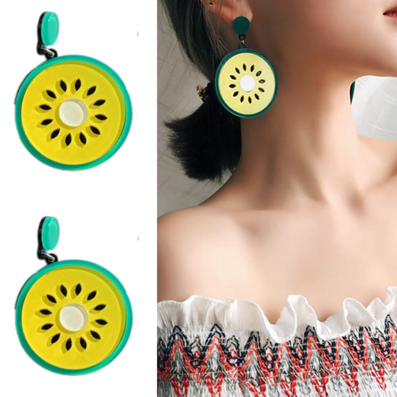 Wholesale Acrylic fruit vegetable Dragon Fruit  earrings