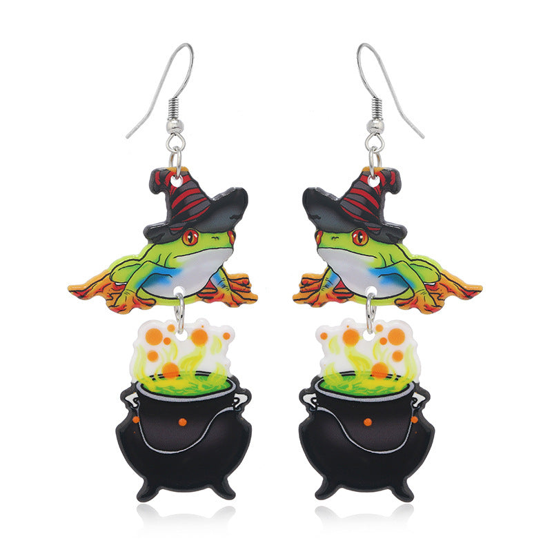 Wholesale  Pumpkin Ghost Sweet Cool Style Acrylic Earrings