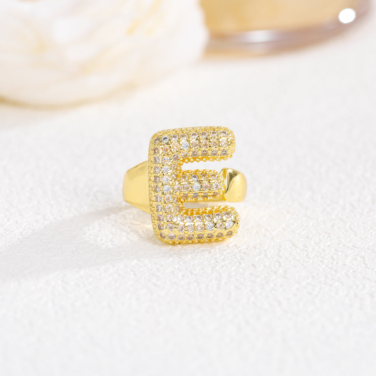 Wholesale  Gold Plated Copper Set with Zircon Open Ring