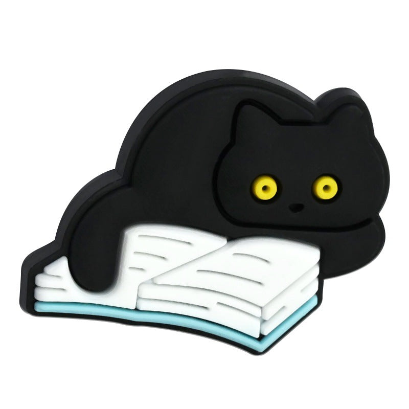 Wholesale Random 100pcs Creative Cartoon Black Cat Shape Pvc Soft Glue Beads