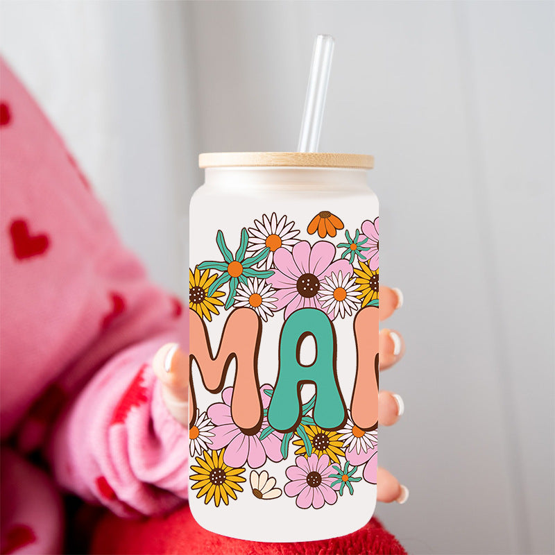 Wholesale Flower Mother's Day 16oz Cup UV DTF Wraps