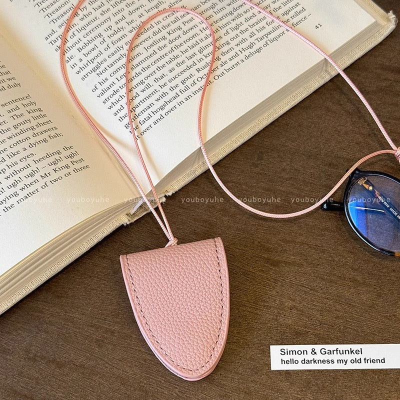 Wholesale Dopamine leather magnetic neck hanging glasses bag necklace