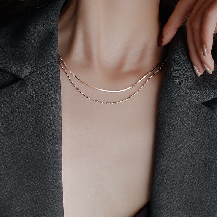 Wholesale Pure Silver Double-layer Necklaces