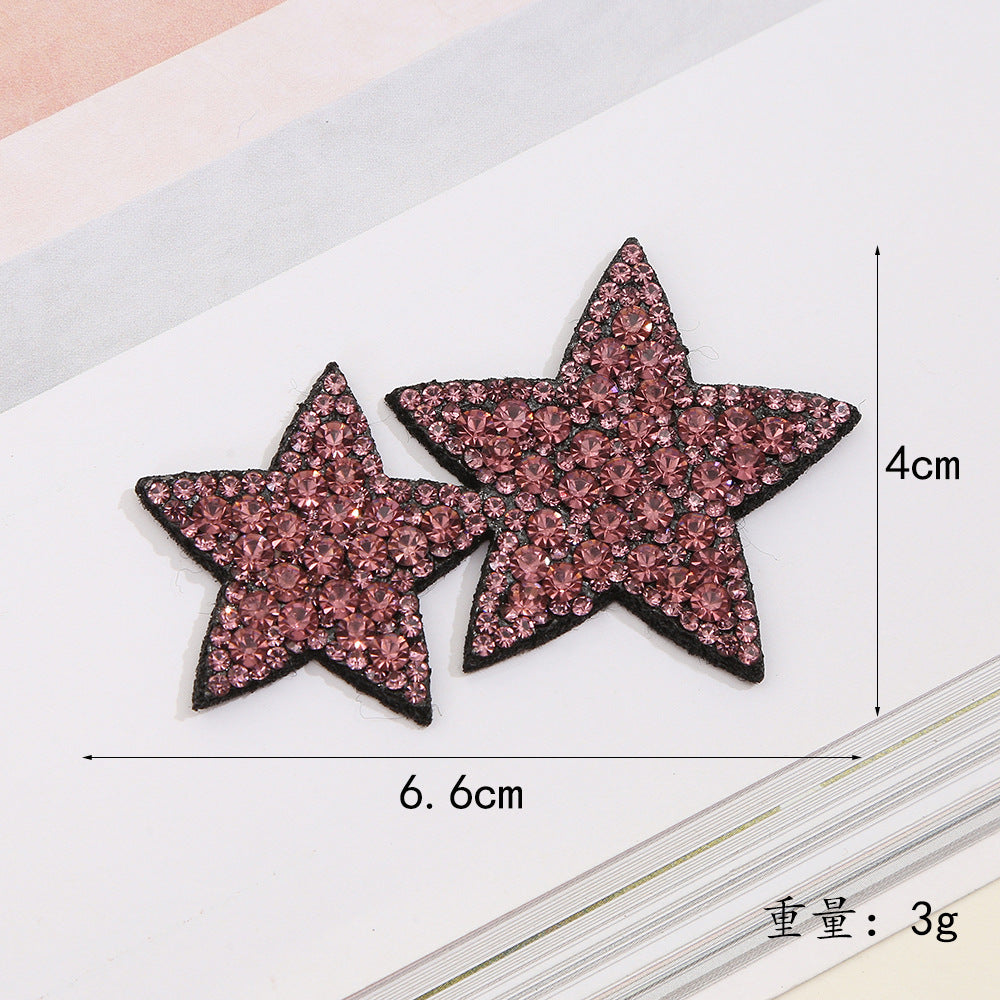 Wholesale 10pcs Full Diamond Pentagram Water Diamond Embroidery DIY Patches