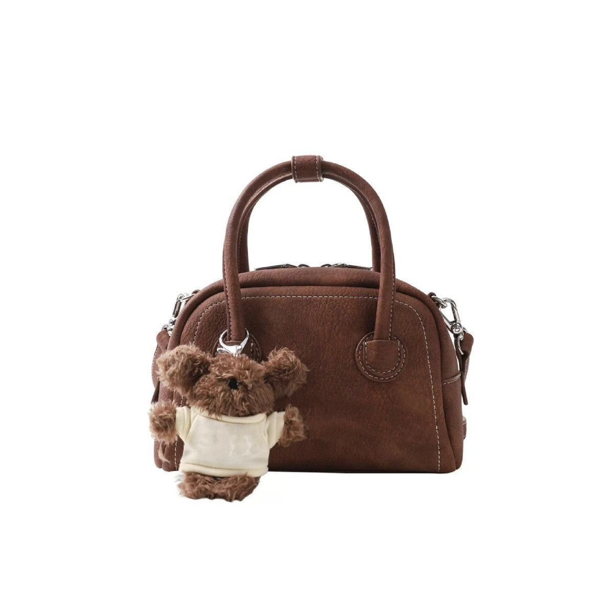 Wholesale Brown handheld bowling bag autumn and winter high-end niche retro messenger bag