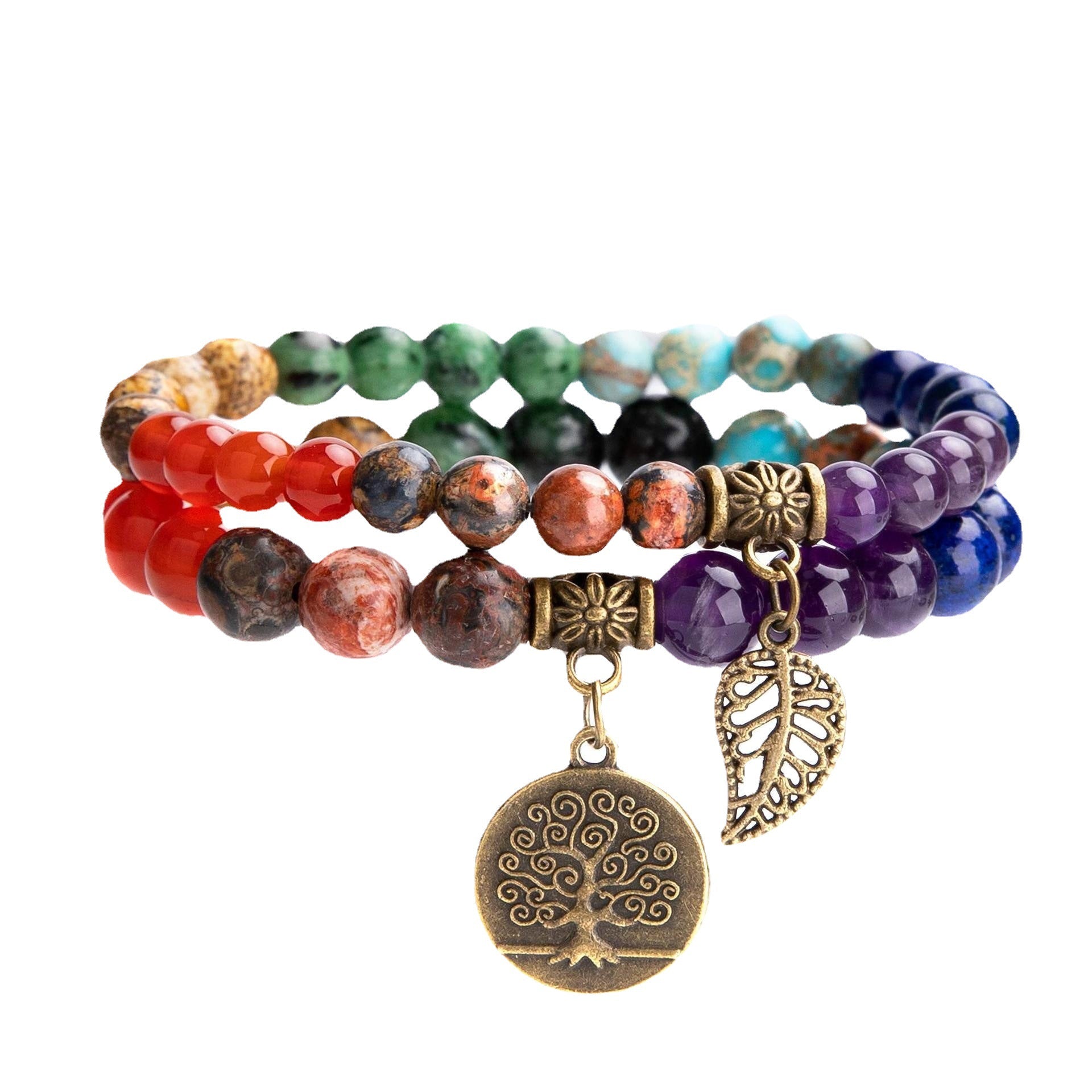 Wholesale Tree of Life Leaf Agate Bracelets