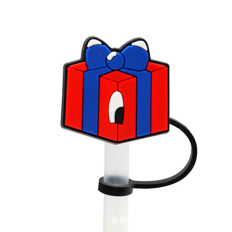 Wholesale of 10pcs Love Leopard Print Silicone Straw Sets