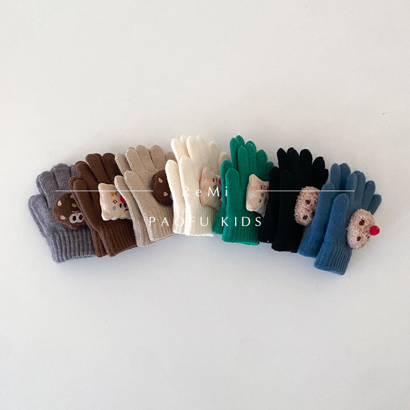 Wholesale children' s winter cartoon warm gloves
