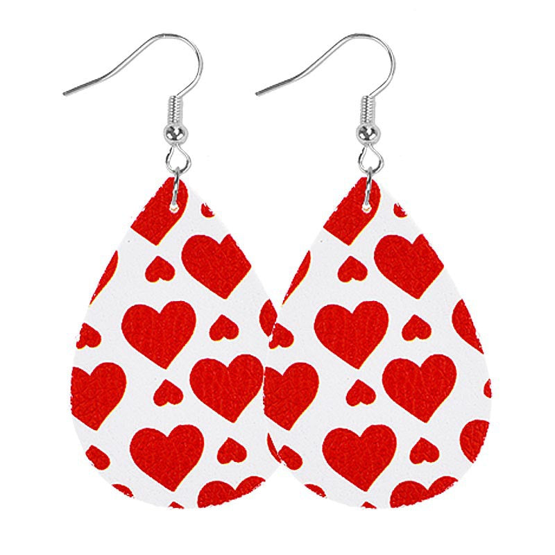 Wholesale Valentine' s Day drop-shaped heart-shaped red lip earrings