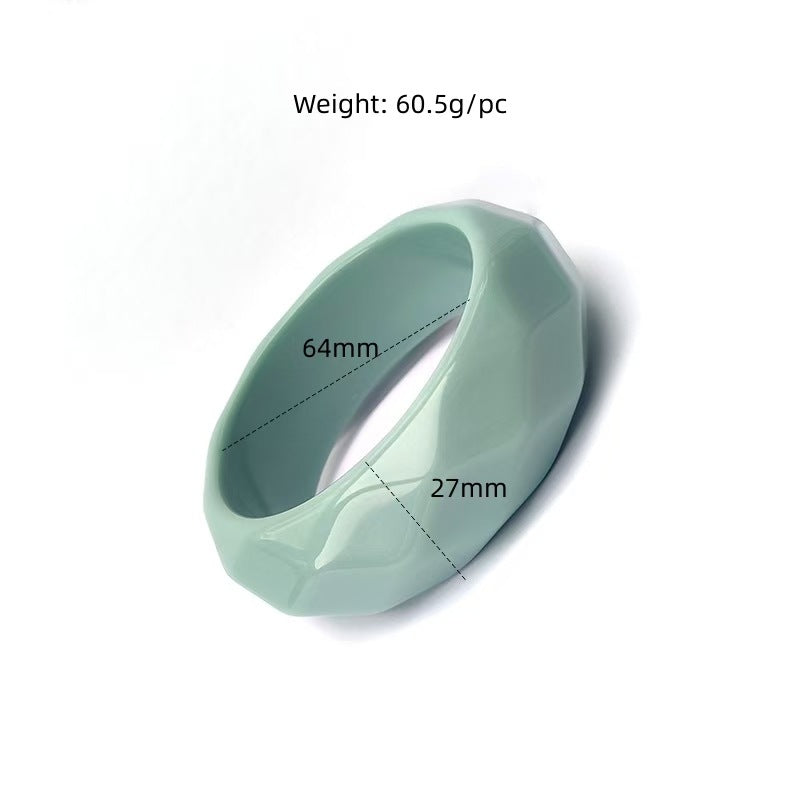 Wholesale Three-dimensional Crystal Imitation Colorful Acrylic Shaped Wide Textured Environmentally Friendly Bracelet