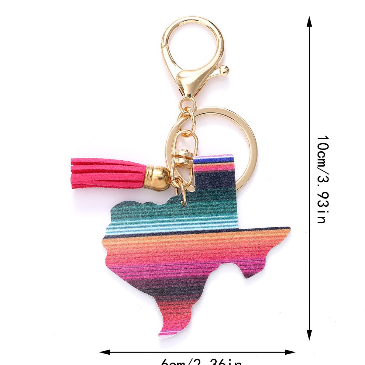 Wholesale Tassel Rainbow Cactus Leather Keychain